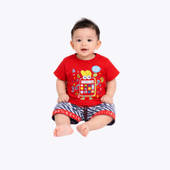Baby Boys Red T-Shirt & Shorts Set – Summer Outfit