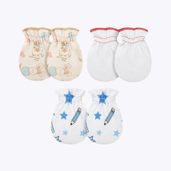 Pack of 3 Baby Mittens with Playful Prints
