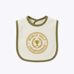 Championship World Golf Baby Bib - Ivory with Olive Trimming