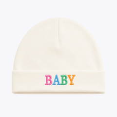 "BABY" Embroidered Cotton Baby Cap