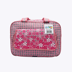 Pink Checkered Floral Baby Bag