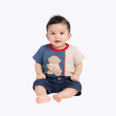 Baby Boys Teddy T-Shirt & Denim Shorts Set – Summer Outfit