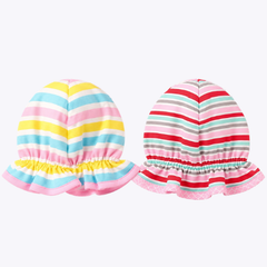 Pack of 2 Baby Caps with Fun Stripes