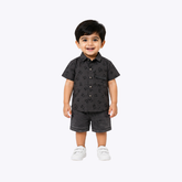 Baby Boys Casual Printed Shirt & Shorts Set – Trendy Casual Wear