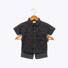 Baby Boys Casual Printed Shirt & Shorts Set – Trendy Casual Wear
