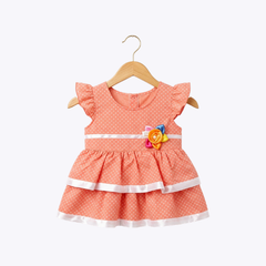Girls Polka Dot Frock with Flower