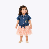 Baby Girls Denim Shirt & Skirt Set – Summer Fashion
