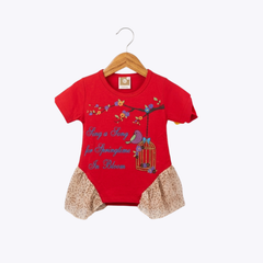 Girls "Sing a Song for Springtime in Bloom" T-Shirt with Tulle Skirt