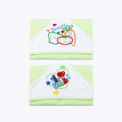Cute Baby Wrapping Sheets - Green & White