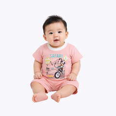 Baby Boys Safari Printed T-Shirt & Shorts Set – Summer Outfit