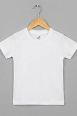 Unisex white T-shirt with graphic detailing