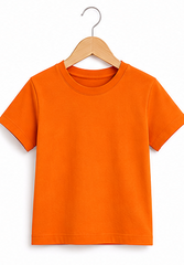 Orange plain T-shirt for casual wear