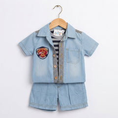 Baby boys light blue shirt and pant