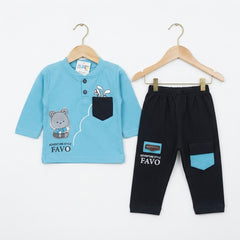 Baby boys cute light blue shirt and pants
