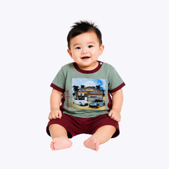 Baby Boys Printed T-Shirt & Shorts Set – Summer Outfit