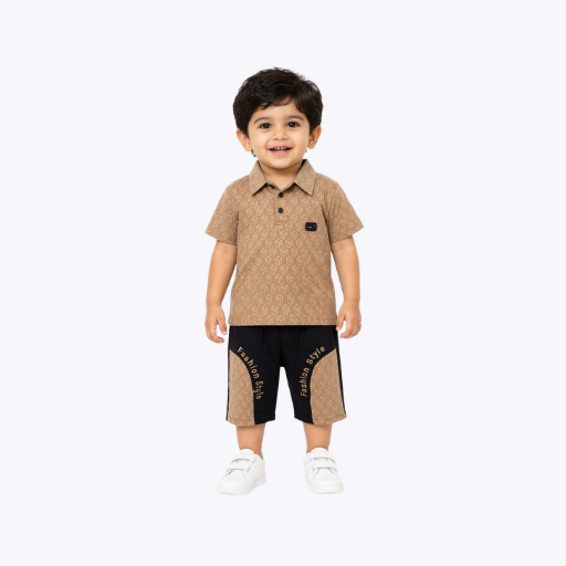 Baby Boys Stylish Polo Shirt & Shorts Set – Trendy Summer Outfit