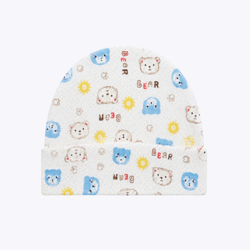 "Bear Hug" Baby Cap with Fun Animal Prints
