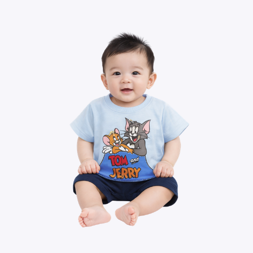 Baby Boys Tom & Jerry T-Shirt & Shorts Set – Summer Outfit