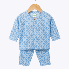 "Blue Floral Night Suit" Baby Outfit