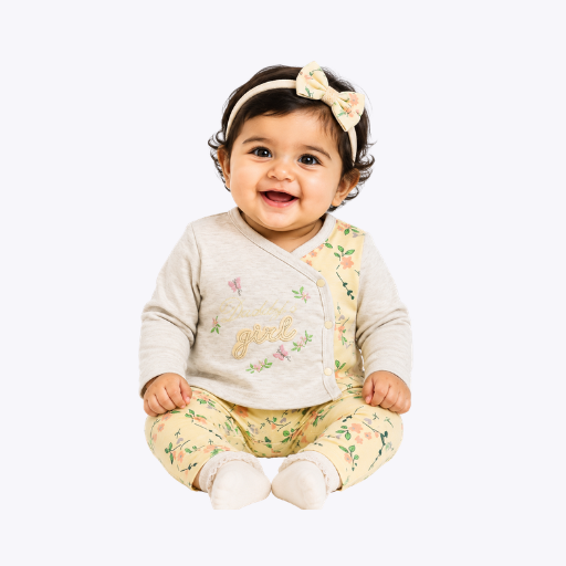 "Girl Floral" 2-Piece Baby Outfit for Girls