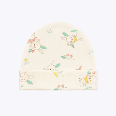 "Spring Bunny" Baby Cap with Floral Prints
