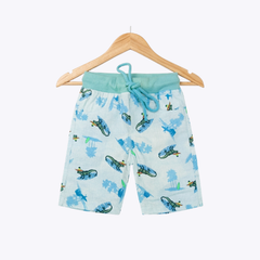Boys Blue Printed Shorts