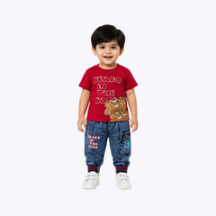 Baby Boys Bears in the Base T-Shirt & Jeans Set