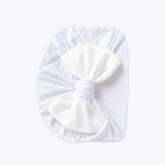"White Bow" Elegant Baby Turban Cap