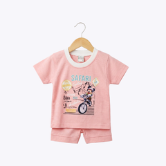 Baby Boys Safari Printed T-Shirt & Shorts Set – Summer Outfit