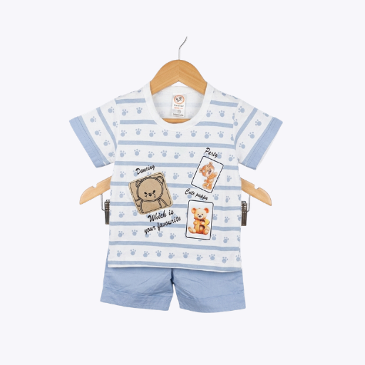 Baby Boys Printed T-Shirt & Shorts Set – Summer Outfit