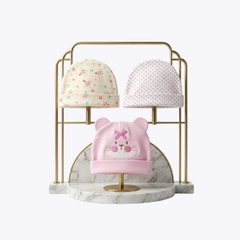 Pack of 3 Baby Caps with Adorable Animal and Floral Prints