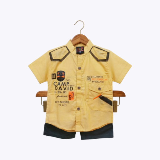 Boys Casual Shirt & Shorts Set – Summer Outfit