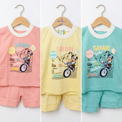 Baby Boys Safari Printed T-Shirt & Shorts Set – Summer Outfit