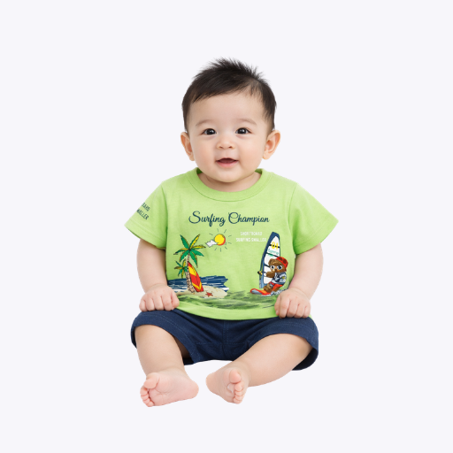 Baby Boys Green T-Shirt & Shorts Set – Summer Outfit