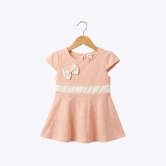 Girls Peach Frock with Bow