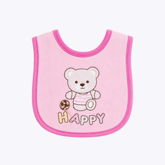 Pack of 2 Bibs - Happy Bear Design ( Pink & Yellow )