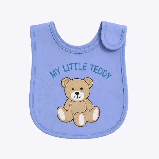 Adorable "My Little Teddy" Baby Bib