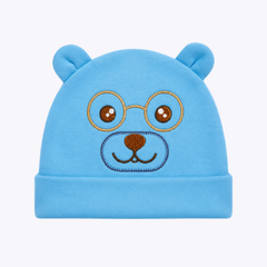 Bear Face" Embroidered Baby Cap