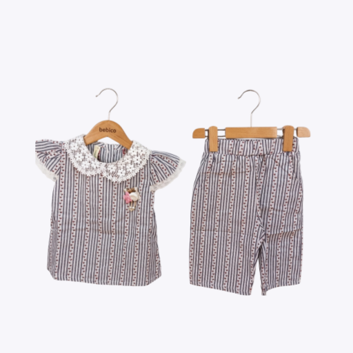Baby Girls Striped Top & Pant Set – Cute Casual Wear