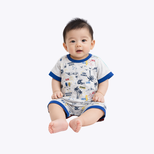 Baby Boys Printed T-Shirt & Shorts Set – Summer Outfit