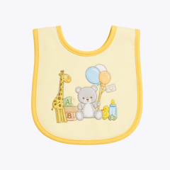 Pack of 2 Bibs - Happy Bear Design ( Pink & Yellow )