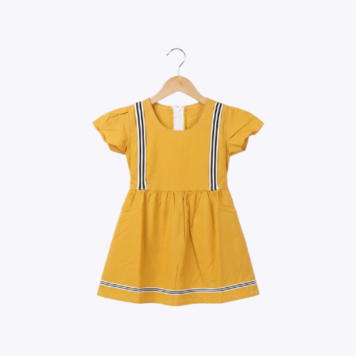 Girls Yellow Frock with Stripes