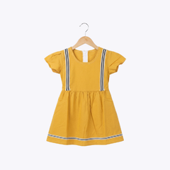 Girls Yellow Frock with Stripes
