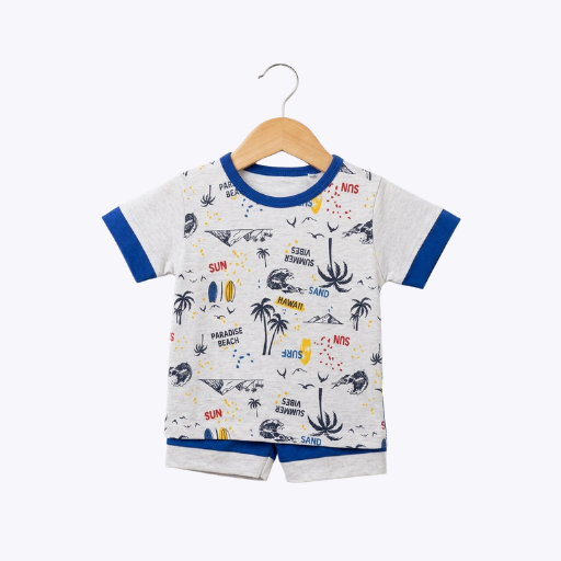 Baby Boys Printed T-Shirt & Shorts Set – Summer Outfit