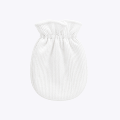 "White Ribbed" Baby Mittens