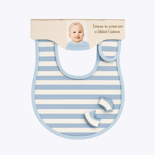 Personalized Baby Bib - Blue Stripes