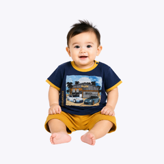 Baby Boys Printed T-Shirt & Shorts Set – Summer Outfit