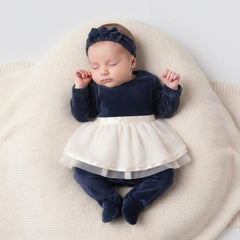 Velvet & Cotton Blend Frock