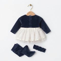 Velvet & Cotton Blend Frock