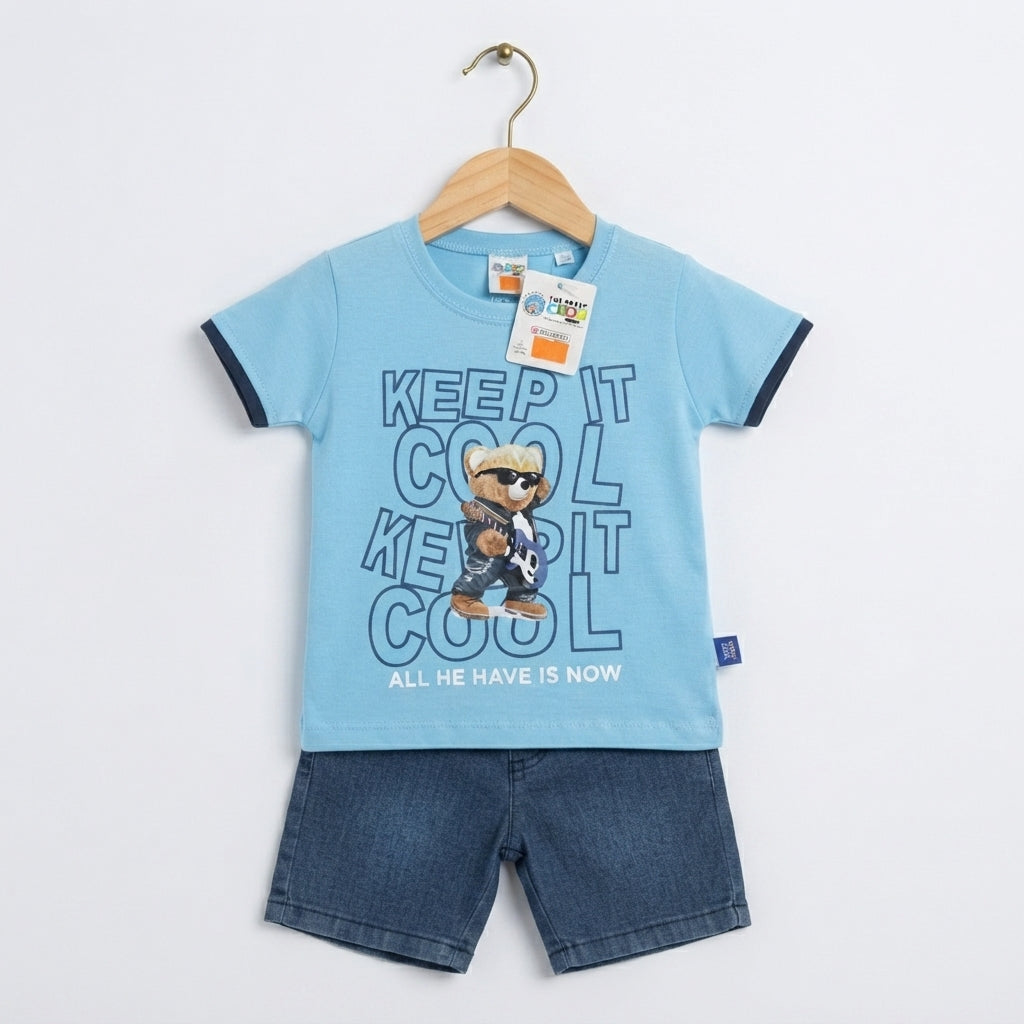 Baby boys blue pants and shirt
